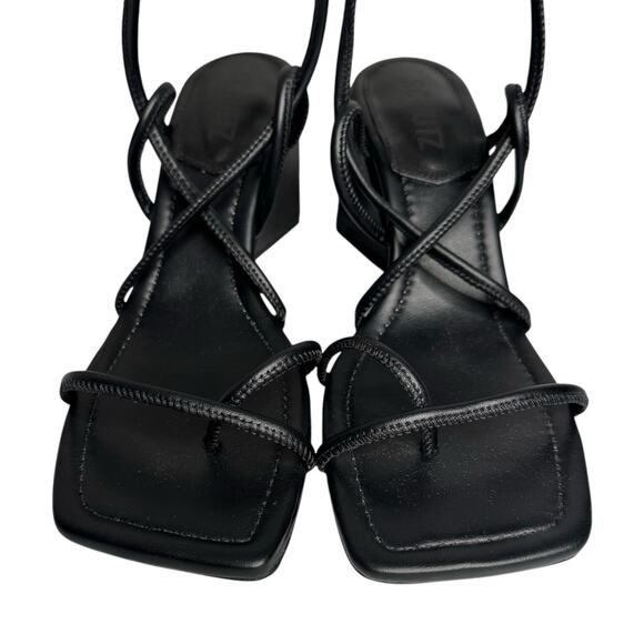 Schutz Fernanda Strappy Wrap Around Ankle Sandal in Black - Size 7.5 - Picture 3 of 8